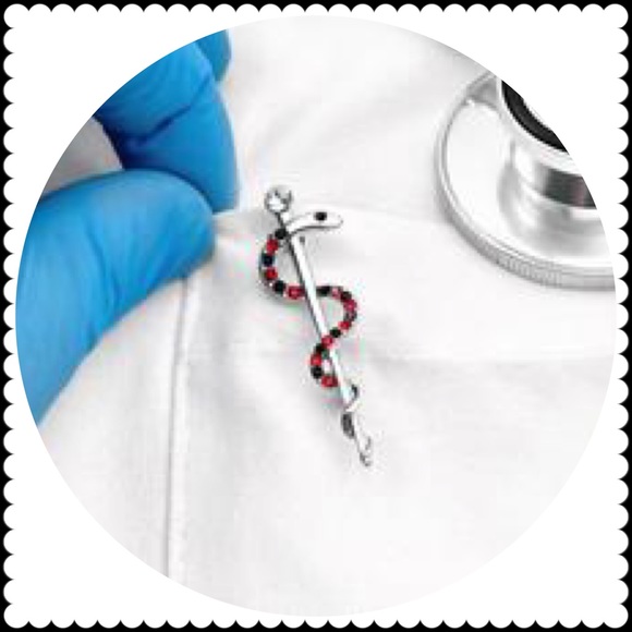 Rod of Asclepius Brooch - Picture 2 of 3